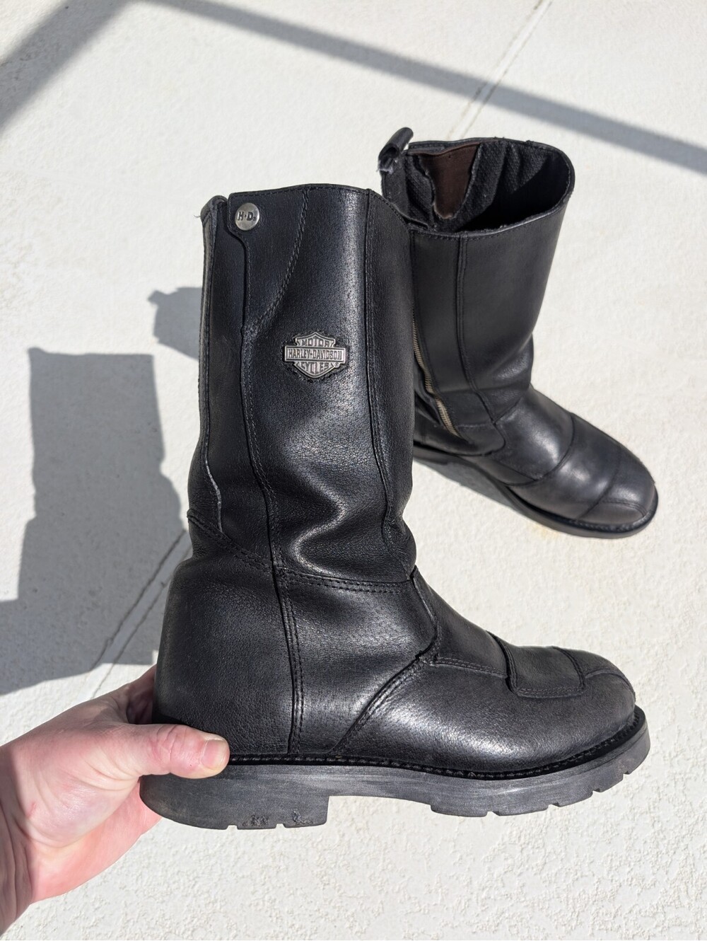 Harley Davidson Motorcycle Biker Riding Boots Size 10.5 98010 Engineer Side Zip